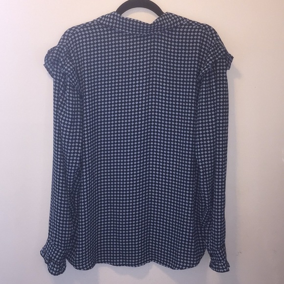 NWT Who What Wear Navy patterned button down XXL - Picture 2 of 9